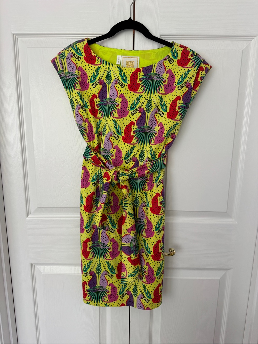 Emily McCarthy Poppy Peekaboo Print Belted Dress